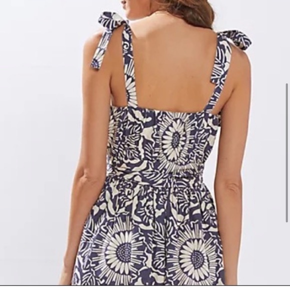 ANTHROPOLOGIE Forever That Girl Flounced Floral Midi Dress Blue Small NWT - Picture 2 of 6